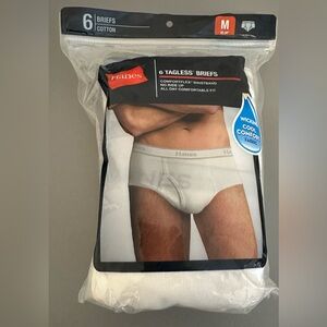 Hanes Men's White Tagless Briefs - 6 Pack